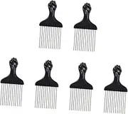 FOYTOKI 6Pcs Afro Braid Combs Teeth Hair Styling Tools for Curly Hair Afro Styles Professional Hair Picks for Men Women for Styling