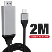 Black 2M 4K USB C to HDMI Cable Type Adapter For iPhone 16 MacBook iPad Android Tab