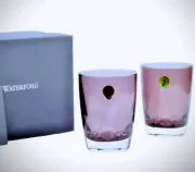 NEW Set Of 2 WATERFORD Crystal DOF Glasses TTUMBLERS Amethyst Made in Slovenia