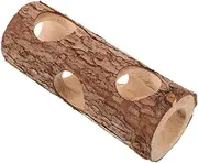 Kisangel Elegant Wooden Play Tunnel Hideaway Hideout for Hamsters Bunnies Guinea Pigs Exercise Chew Toy
