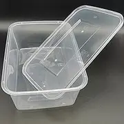 100 Pack Plastic Takeaway Food Containers with Lids 1000Ml - Microwave, Freezer & Dishwasher Safe - Reusable & Stackable Meal Prep Containers, Food Containers for Storage Clear Food Trays