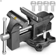 Bench Vise, 4-1/2" Vice for Workbench, Utility Combination Pipe Home Vise with H