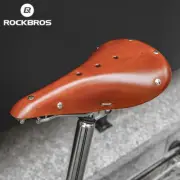 ROCKBROS Retro Bicycle Saddles Cushion Vintage Brown Cowhide Leather Bike Seat