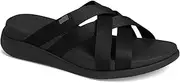 [FitFlop] Women's F-Mode Go Webbing Flatform Strappy Slides Wedge Sandal