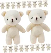Generic 24Pcs Plush Bear Keychain Charms Soft Miniature Doll Decor for Home Bag Lightweight Hanging Bear Ornaments Cute Plush Accessories for Parties