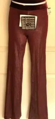 GK DANCE JAZZ PANTS CHILD LARGE WINE TWILIGHT FOIL VELVET WAISTBAND CL