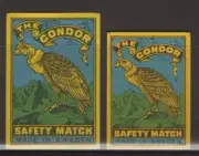 MATCHBOX LABEL SWEDEN- The Condor, x2 different, multicolour- **