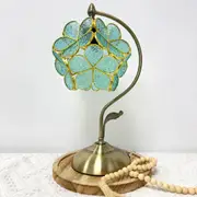 Clora Bedside Table Lamp Stained Glass Blossom Flower Stepless Dimmable Bedroom