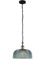 [Oriel Lighting] Maison 27 Halophane Glass Pendant Light Blue