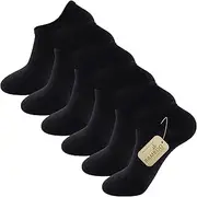 [The Essentials Wardrobe] Unisex 6 Pairs Bamboo Trainer Socks Mens Ladies Womens Low-Cut No-Show Ankle Trainer Liner Non Slip Heel Sports Running Walking Breathable Short Socks