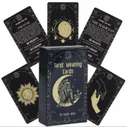 Tarot Meaning Cards For Beginners For Learning Black Gold Deck 78 Cards
