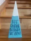 Rustic Solid wood christmas tree "Keep climbing" Shelf Sit 12"x6"x2. Handcrafted