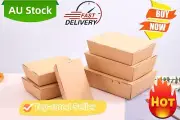 Kraft Paper Lunch Bento Box Meal Pasta Container Takeaway Catering Box + Window