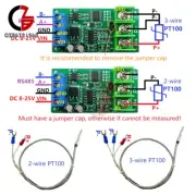 DC 8-25V PT100 RTD Converter RS485 Modbus Rtu Temperature Sensor Module