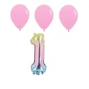 Number 1 Colorful Balloon 32 Inch Foil Mylar Birthday Milestone 3 Colorful Latex