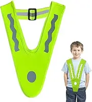 XURJUMI Pack of 1 Children's V-Shape Vest, with 4 Reflective Bands, Safety Vest Children, Reflective Vest Children, Safety Vest Children Bike, Highly Reflective, 360° Protection