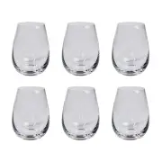 Grand Cru 6 Piece Stemless Wine Glass Set Size 470ml in White by Alex Liddy