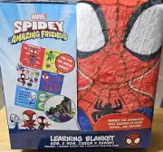 Marvel Spidey Learning Plush Blanket 60in x 90in & 1 Character Selection Piece