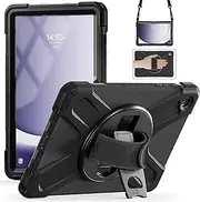[zenrich] for Samsung Galaxy Tab A9 Plus Case 11 inch 2023, Rugged Shockproof Protective Case with 360 Rotating Kickstand Hand Strap Shoulder Belt Pen Holder for A9+ Tablet (SM-X210/X216/X218), Black
