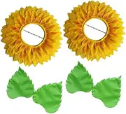 1 Set Sun Flower Headdress Sunflower Headdress Sun Flowers Wreath Headwear Funny Poop Headgear Festival Hair Accessories Flower Costume Headband Funny Headgear Silk Cloth