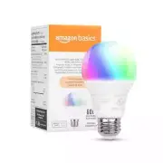2x Amazon Basics Smart A19 LED Light Bulb, Color Changing, 9W/60W, 800LM, Wi-Fi