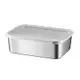 加厚304不鏽鋼保鮮盒 家用帶蓋 備菜盤 長方形托盤 微波爐適用
