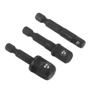 Impact Grade Socket Adapter Set 2" Extension Bit 1/4" Hex Shank 1/4" Black