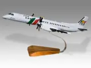 Saab 2000 PGA Express Desk Wood Airplane New Model Small Scale 1/100