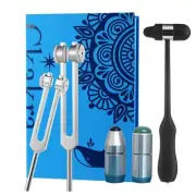 Pack of 2 Weighted Tuning Forks with Natural Gemstone Feet for Body Healing,A...