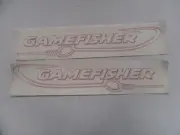 SEARS GAMEFISHER DECAL STICKER PAIR (2) RED 22 1/2" MARINE BOAT