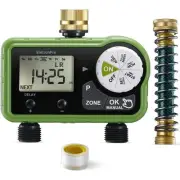 Hose Timer for Garden Drip Irrigation System 2 Outlet, Smart Digital Hose Fau...