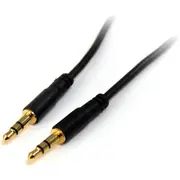 StarTech.com 3 ft Slim 3.5mm Stereo Audio Cable - M/M - First End: 1 x Mini-phone Stereo Audio - Male - Second End: 1 x Mini-pho