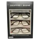 Geoffrey Beene 3 PACK Mens Reading Glasses in Black,Tortoise,Gray +2.50