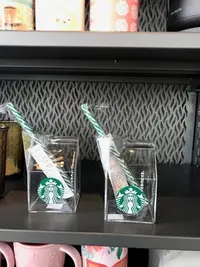 在飛比找Yahoo!奇摩拍賣優惠-Starbucks 星巴克 冷萃牛奶盒吸管玻璃杯 冷萃牛奶 