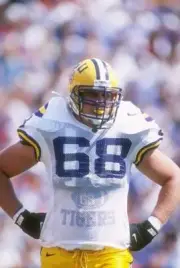 Offensive tackle Ben Bordelon Louisiana State Tigers looks on d- 1996 Old Photo