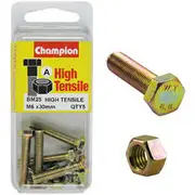 Champion High Tensile Bolts and Nuts BM25, M6 X 30mm