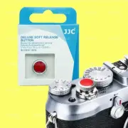 Deluxe Soft Shutter Release Button Silver Red for Fujifilm Leica Nikon Canon
