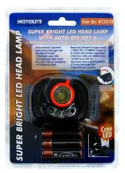 Pro-Kit TORCH - HEAD LAMP 1LED WITH AUTO ON/OFF, 2LED WARNING LIGHTS
