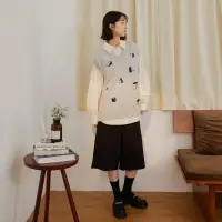 在飛比找momo購物網優惠-【gozo】尋找貓咪毛衣背心(兩色)