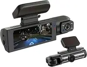 Dash Cam Front and Rear, Dual Lens Car Camera with Super Infrared Night Vision, 32GB Micro SD Card Included, Parking Monitoring, Motion Detection, Easy Installation(Dash Camera)