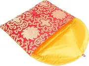 NAMOARLY Silk Brocade Scripture Bag A4 Envelope Embroidery Folder Chinese Knot Closure Document Pouch