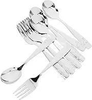 LIFKOME Dinosaur Pattern Sturdy Kids Tableware Set Toddler Fork Spoon Utensils Dishwasher Safe