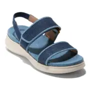 NIB COLE HAAN Zerogrand Meritt Slingback Platform Wedge Sandal US 7 Denim/Ivory
