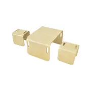 Costway 3pcs Kids Table Chair Set Wood Activity Desk