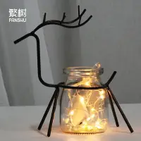 在飛比找樂天市場購物網優惠-北歐水培綠蘿植物花瓶創意玻璃鐵藝室內桌面裝飾小鹿擺件小花瓶