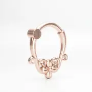 14K Rose Gold Septum Ring,16g, Boho Floral, Daith, Cartilage & Tragus Piercings