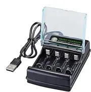 AA Battery Charger 4 Bay | Smart Household Battery Chargers AA AAA Battery Charger,Individual Battery Charging Station Battery Pack Charger for AA AAA Batteries