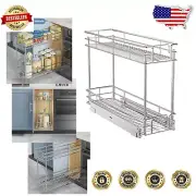 Chrome Finish Pull Out Spice Rack - 8½''W X 21''D Cabinet Storage Solution