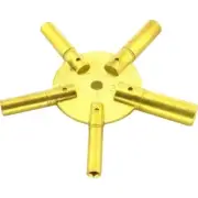 EVEN Number Universal Brass Clock Key for Winding Clocks 5 Prong *US SHIPPER*