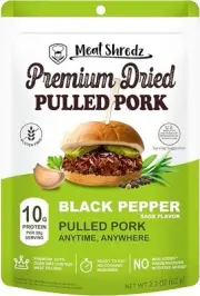 Meat Shredz Premium Dried Pulled Pork Black Pepper Flavor